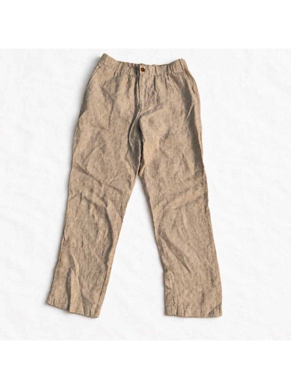 Quince 100% European Linen Pants Flax Womens Size Medium Beige Resortwear New